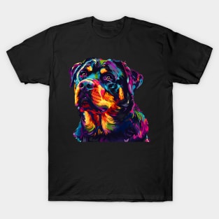 Rottweiler Colorfull Pop Art Design For Dog Onwer T-Shirt